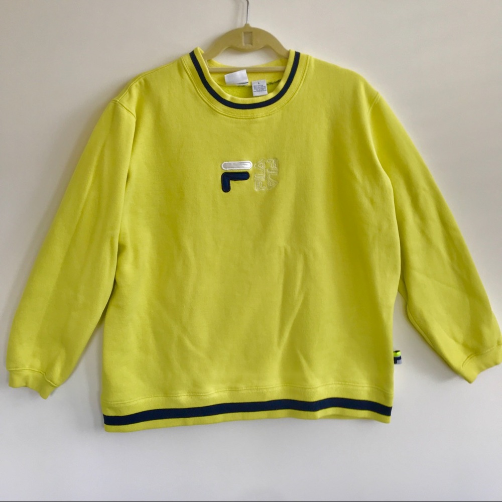 Fila Neon Yellow Vintage Sweatshirt